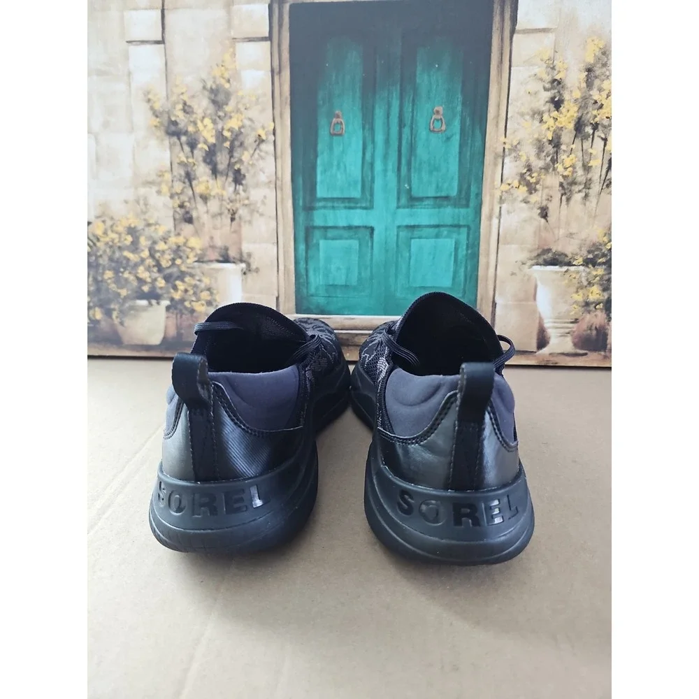 Sorel Explorer Blitz Stride Lace Sneaker Knit Black Shoes Sz 11